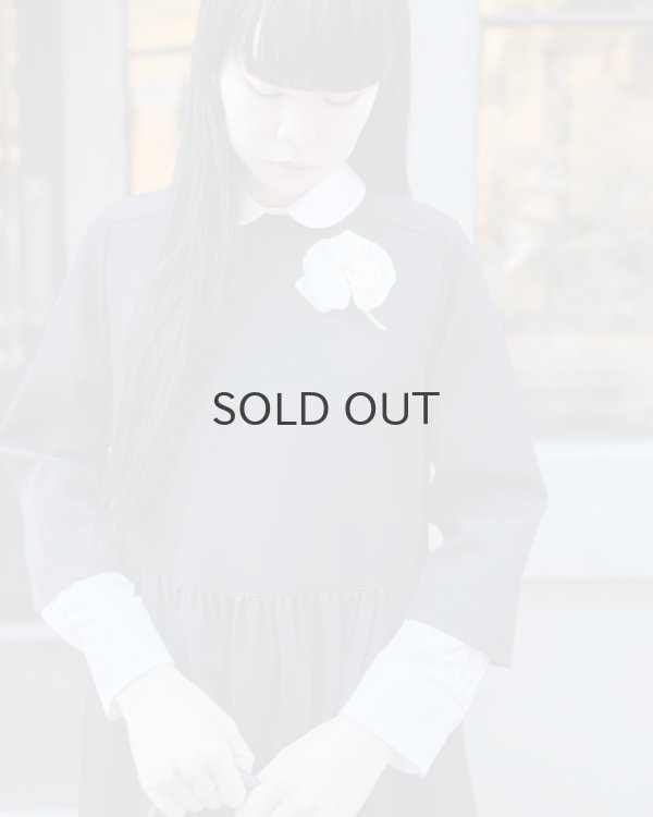 画像19: ウールギャバ ノーカラーワンピース (BK) (19)