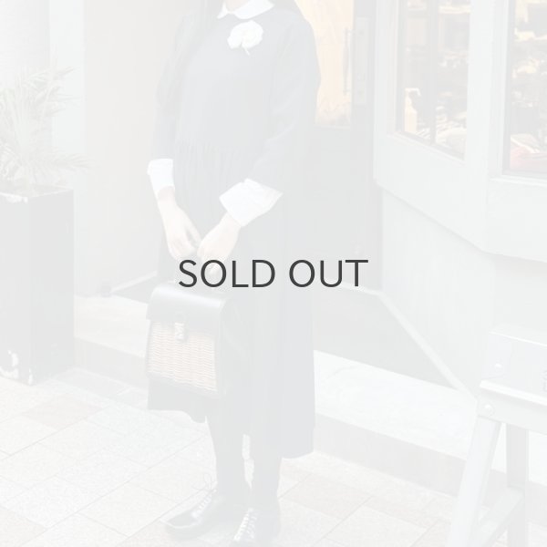 画像15: ウールギャバ ノーカラーワンピース (BK) (15)