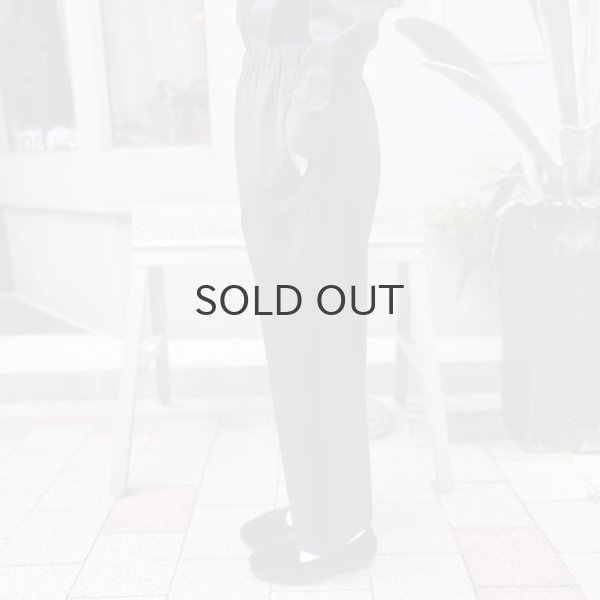 画像15: ウールギャバ後染めパッチポケットギャザーパンツ (BK) (15)