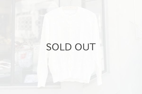 画像1: SALE15%OFF!! 綿天竺ドットニットカーディガン (WH) (1)