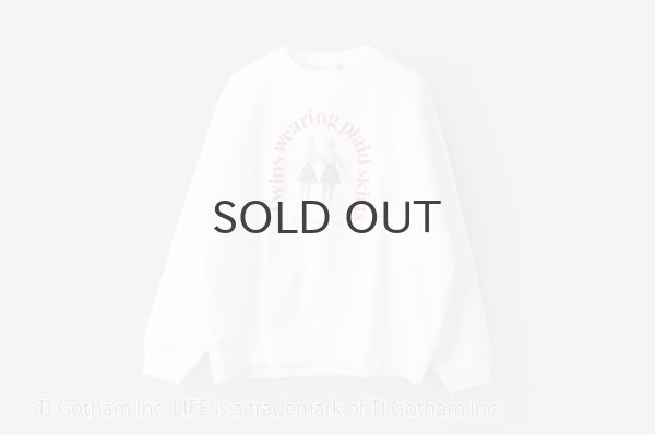 画像1: GOOD ROCK SPEED | Twins wearing plaid skirts SWEAT (WH)  (1)