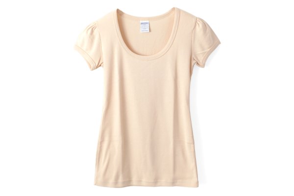 画像1: SALE30%OFF!! Uネックパフスリーブカットソー 049-09（NOUGAT） (1)