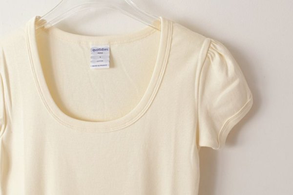 画像3: SALE30%OFF!! Uネックパフスリーブカットソー 049-09(ECRU) (3)