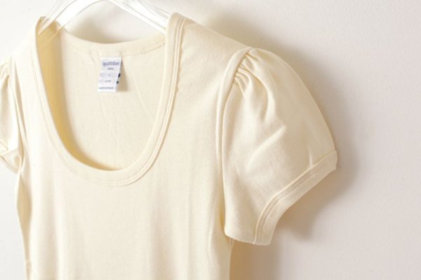 画像5: SALE30%OFF!! Uネックパフスリーブカットソー 049-09(ECRU) (5)