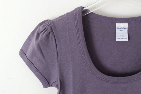 画像3: SALE30%OFF!! Uネックパフスリーブカットソー 049-09 (PRUNE) (3)