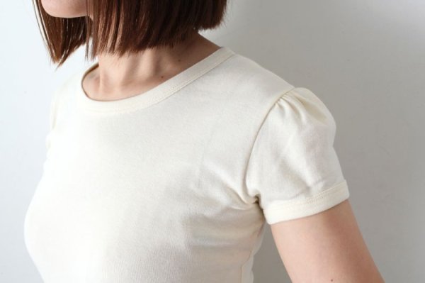 画像12: SALE30%OFF!! クルーネックパフスリーブカットソー 145-09 (ECRU) (12)