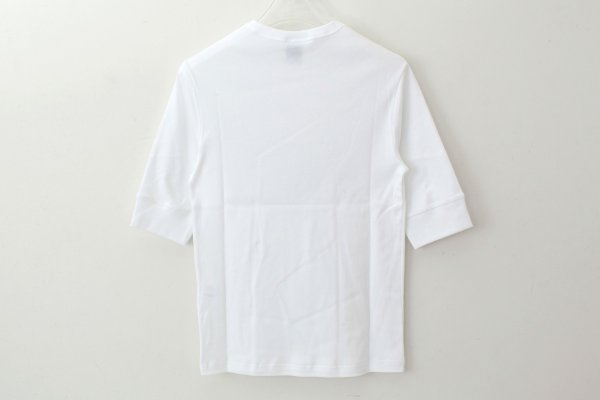画像2: クルーネック 五分袖カットソー 103-07 (BLANC) (2)