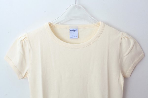 画像2: SALE30%OFF!! クルーネックパフスリーブカットソー 145-09 (ECRU) (2)