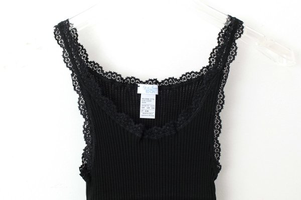 画像3: TOP C/PIZZETTO FILO DI SCOZIA PLISSE 2004(NERO) (3)