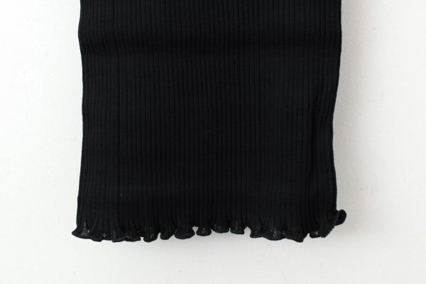 画像9: TOP C/PIZZETTO FILO DI SCOZIA PLISSE 2004(NERO) (9)