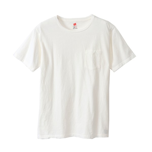 画像1: ポケット付きTシャツ（WH） (1)