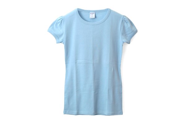 画像1: SALE30%OFF!! クルーネックパフスリーブカットソー 145-09（BLUE IMP） (1)