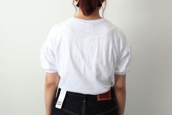 画像14: ドロップショルダー パフスリーブカットソー 150-18 (BLANC) (14)