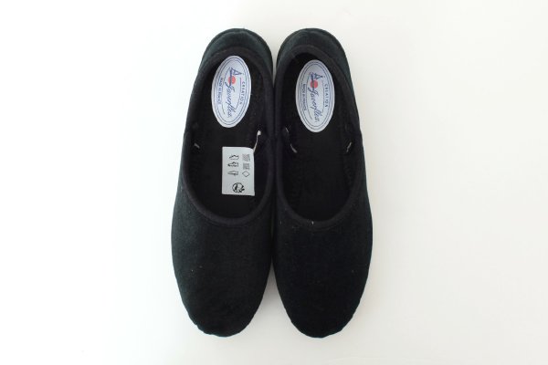 画像2: ベルベットスリッポンシューズ(BK) (2)