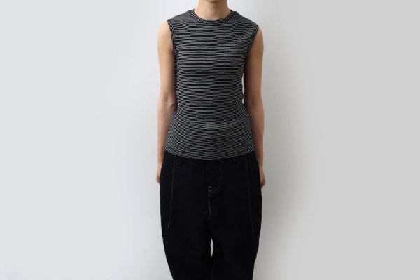 画像6: Panel-rib tanktop 848C (BLK-W2) (6)