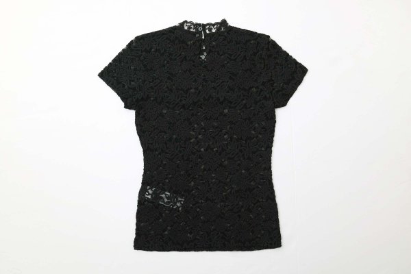 画像2: SALE!! RWDelicia Capsleeve Regular T-neck Top 100956 (BK) (2)