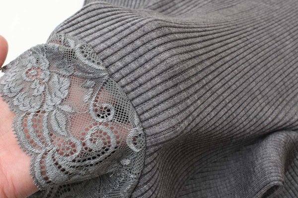 画像5: ML LUPETTO PLISSE' C/COLLO E POLSI PIZZO 304 (GRIGIO M) (5)