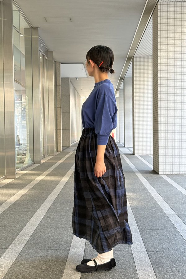 画像9: Gather Skirt (BK×NV) (9)