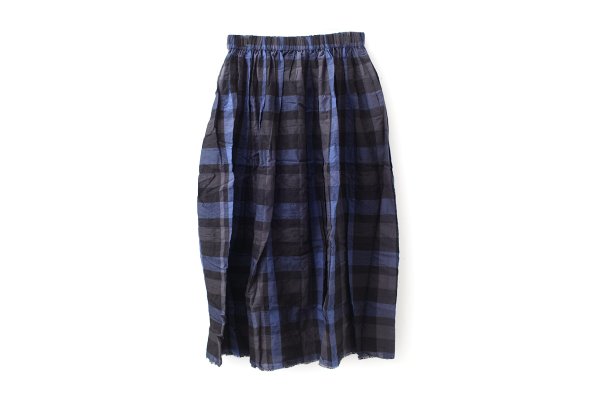 画像1: Gather Skirt (BK×NV) (1)