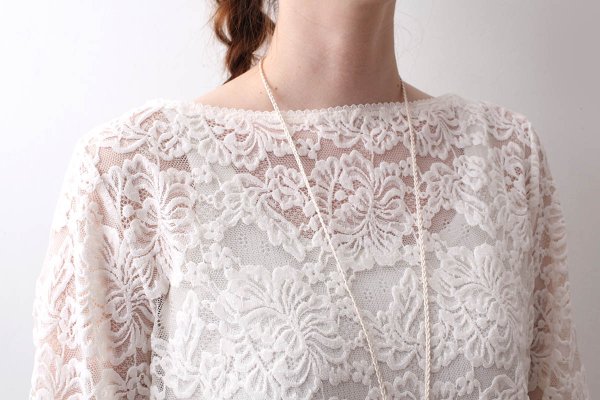 画像12: RWDania Lace LS Boatneck Lace T-shirt 101259 (IV) (12)