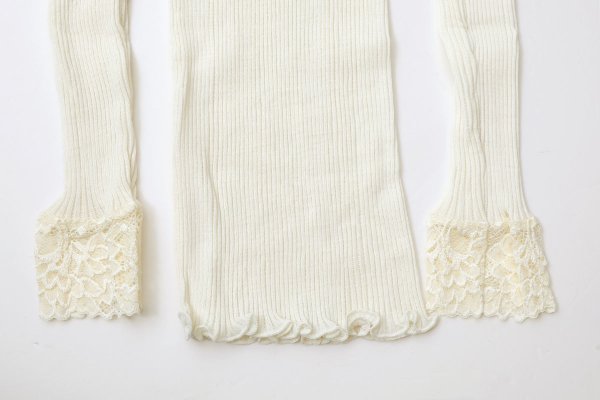 画像5: ML LUPETTO PLISSE' C/COLLO E POLSI PIZZO 304 (BIANCO) (5)