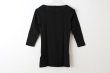 画像2: Panel-rib Boatneck L/S Tee 820C (BK) (2)