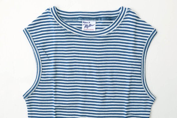 画像3: Panel-rib tanktop 848C (WHT-BU) (3)