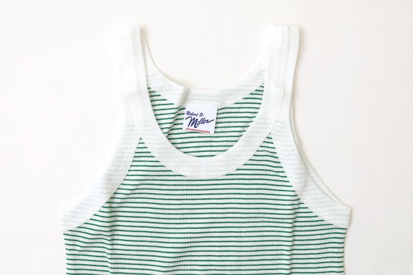 画像3: SALE!! Panel-rib Athletic tank 831C (WHT-GR) (3)