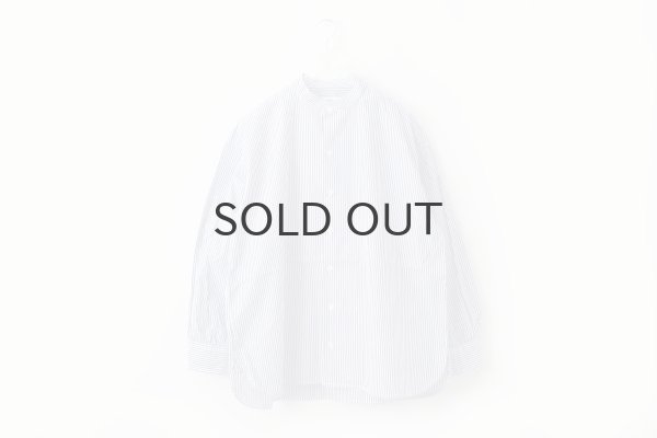 画像1: 別注!! BANDCOLLAR SHIRT LONDON STRIPE (DBL) (1)