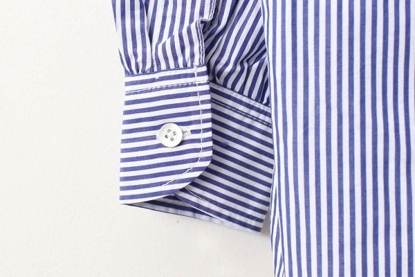 画像6: 別注!! BANDCOLLAR SHIRT LONDON STRIPE (DBL) (6)