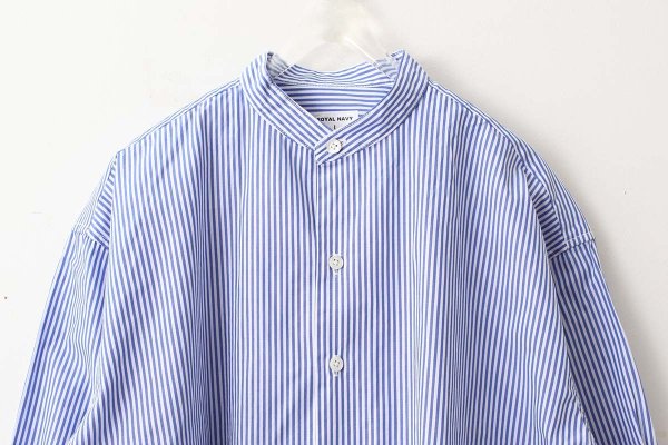 画像3: 別注!! BANDCOLLAR SHIRT LONDON STRIPE (BBL) (3)