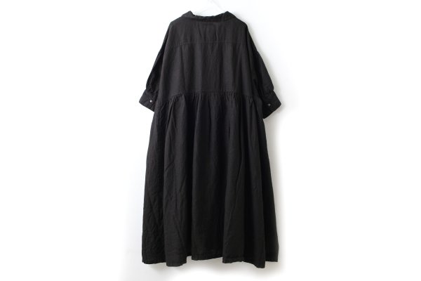 画像2: Open Collar Gathered Dress (EN) (2)