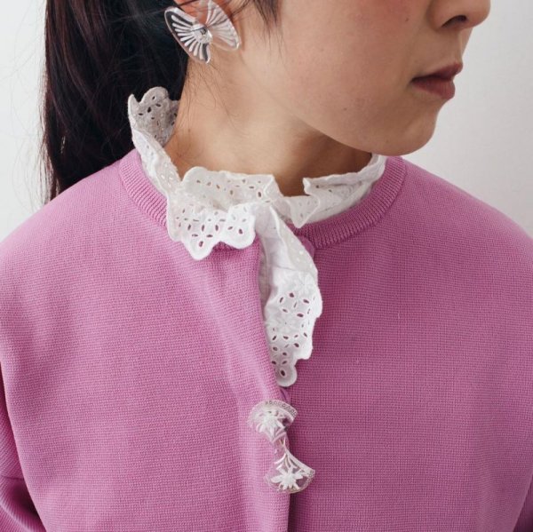 画像19: 再入荷!! ブロード レースピンタックスタンドブラウス (WH) (19)