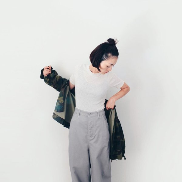 画像6: 40/- 丸胴テレコ 半袖プルオーバー(6301:BK) (6)