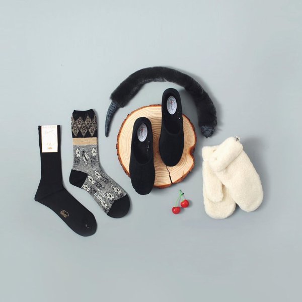 画像12: ベルベットスリッポンシューズ(BK) (12)