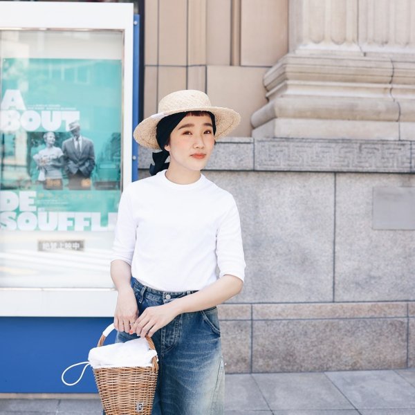 画像16: クルーネック 五分袖カットソー 103-07 (BLANC) (16)