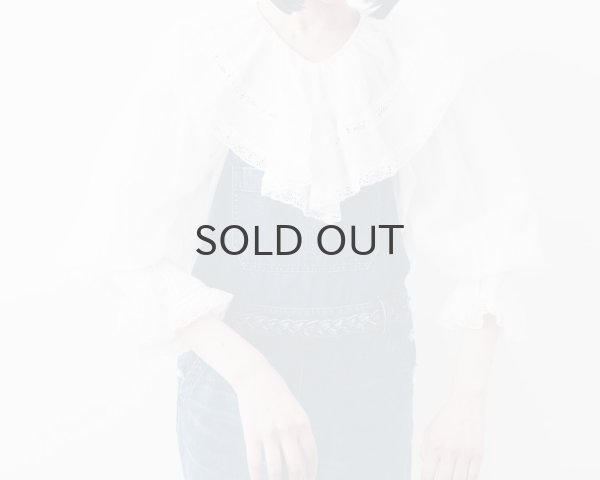 画像20: 80ボイル レースピンタックラッフルケープ衿ブラウス (WH) (20)