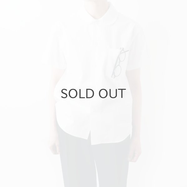 画像16: ポケット付き丸襟半袖ブラウス (WH) (16)