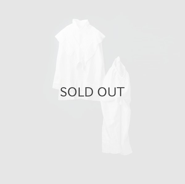 画像12: Khadi Silk Tuck Ruffle Collar (WH) (12)