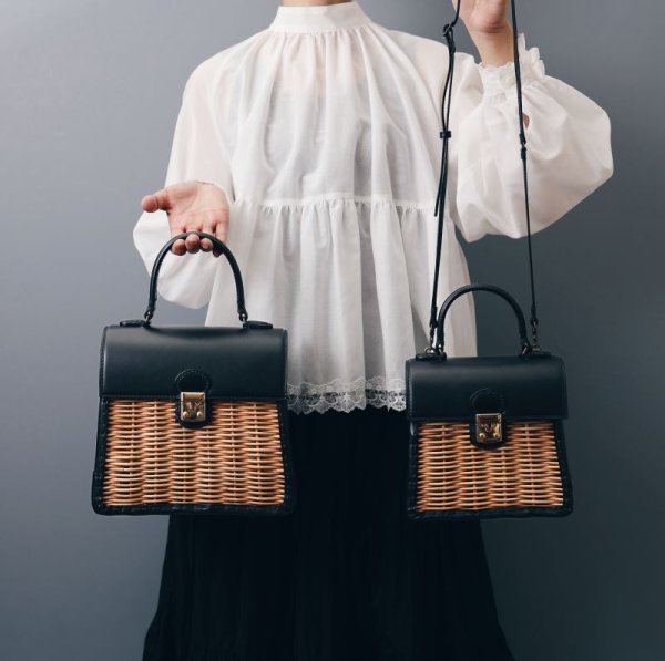 画像17: カーフ・ハンドバッグ M (BK/SV金具) (17)