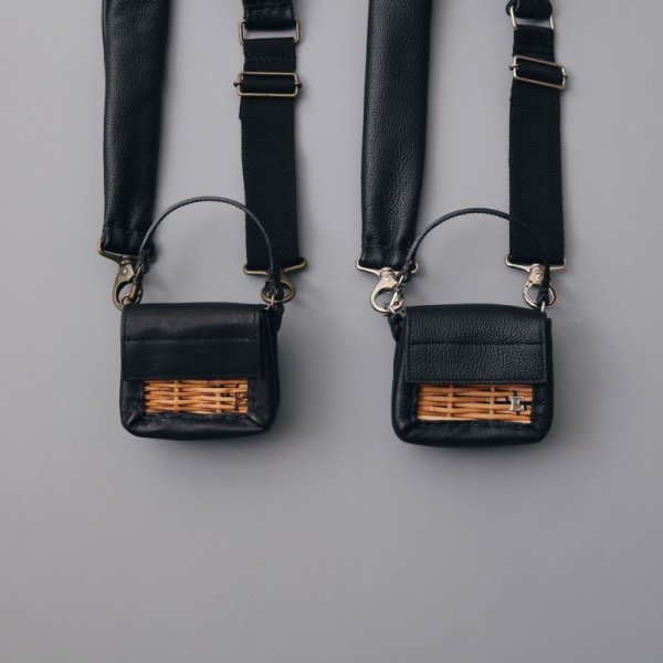 画像15: 牛ソフト 籐付きミニサイフ (BK） (15)