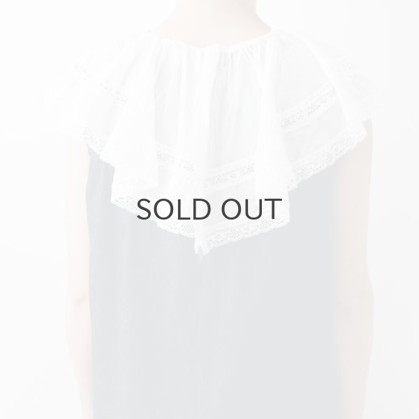 画像15: 80ボイルレース ケープカラーノースリーブブラウス (WH) (15)
