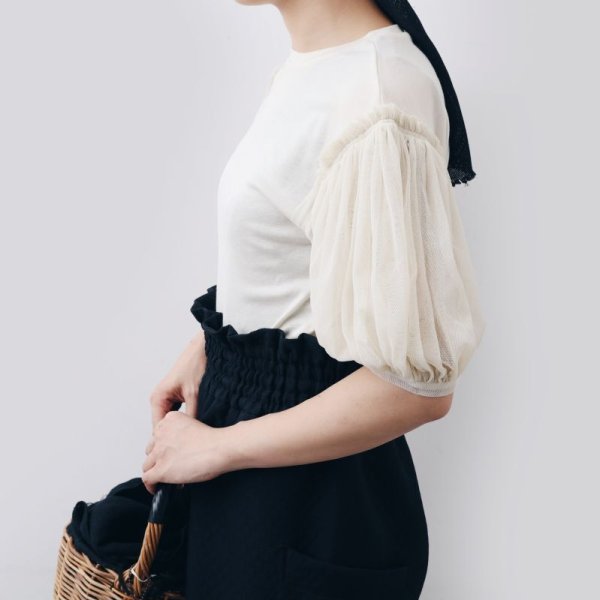 画像12: Cotton Frice T-Shirts With Mesh Sleeves KNT196G (TQ) (12)