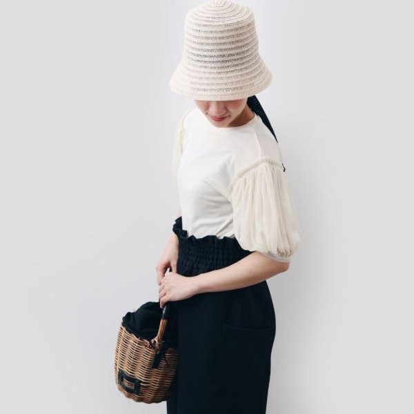 画像11: Cotton Frice T-Shirts With Mesh Sleeves KNT196G (TQ) (11)