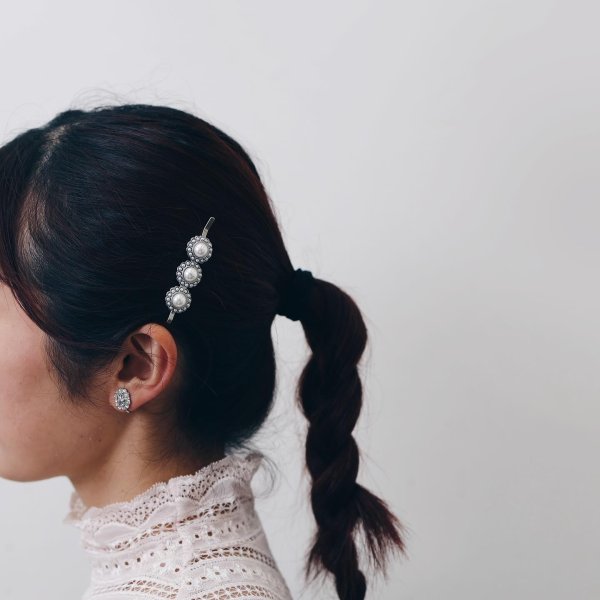 画像10: pearl×crystal hair pin (30739) (10)