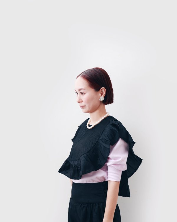 画像14: 別注!! Silk Pin Tuck RuffleCollar (BK) (14)