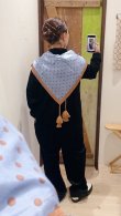 画像11: Khadi Silk Polka dots Print Tassel Scarf (DBL) (11)