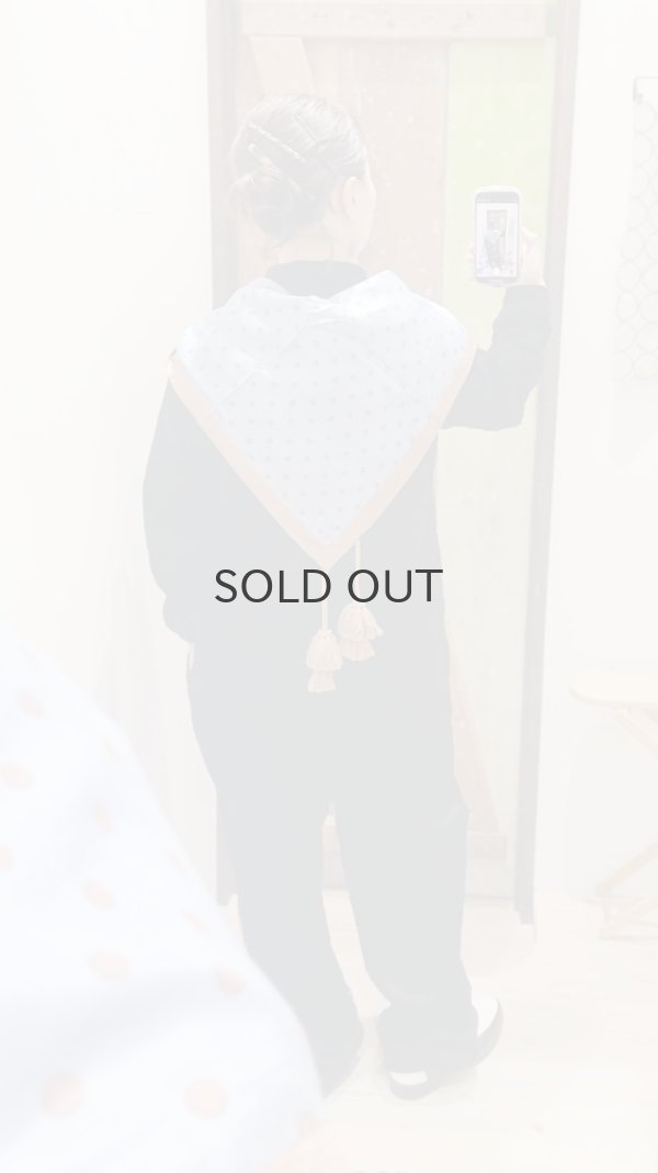 画像11: Khadi Silk Polka dots Print Tassel Scarf (DBL) (11)