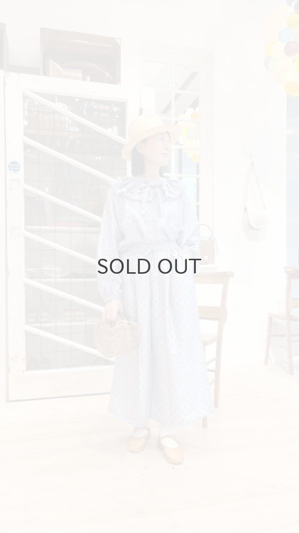 画像10: Khadi Silk Polka dots Print Tuck Pants (C.BR) (10)