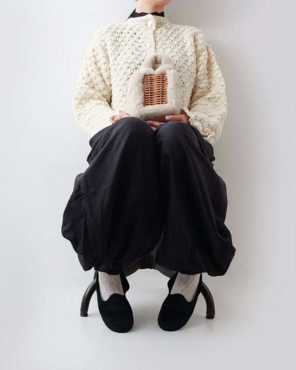 画像16: Khadi Silk Tuck Gather Balloon Pants (BK) (16)